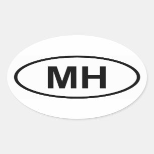 Marshall Islands "MH" Oval Sticker