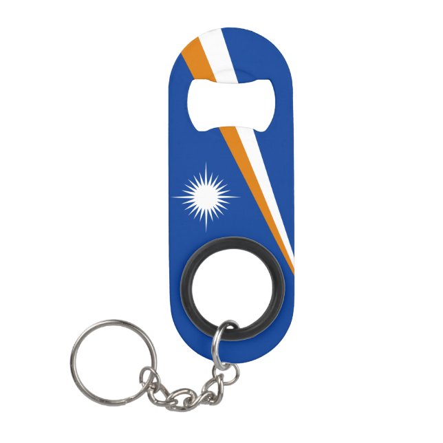 Marshall Islands National Flag Patriotic Keychain Bottle Opener (Front)