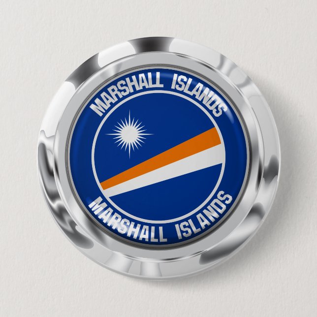 Marshall Islands Round Emblem 3 Inch Round Button (Front)