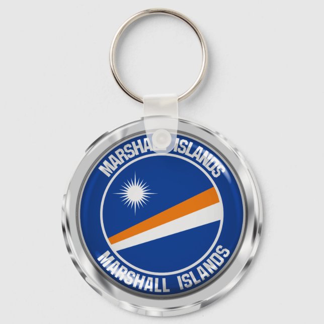 Marshall Islands Round Emblem Keychain (Front)