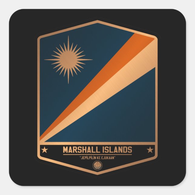 Marshall Islands Square Sticker (Front)