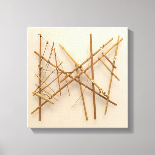 Marshall Islands Stick Navigation Chart Canvas Print