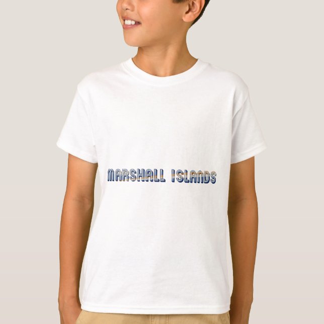 Marshall Islands Typography Flag Colours T-Shirt (Front)