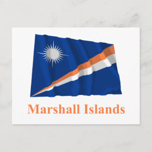 Marshall Islands Waving Flag with Name Postcard