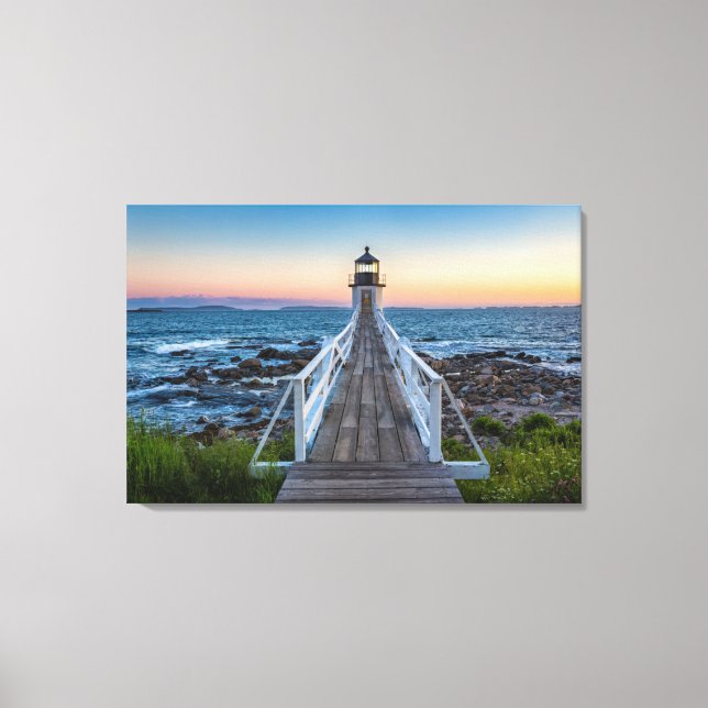 Marshall Point Lighthouse at Sunset Canvas Print (Front)