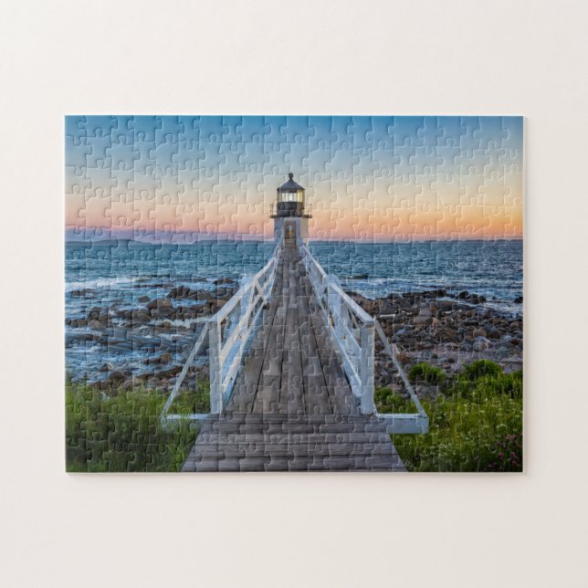 Marshall Point Lighthouse at Sunset Jigsaw Puzzle (Horizontal)