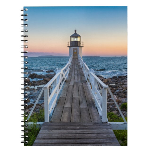 Marshall Point Lighthouse at Sunset Notebook (Front)