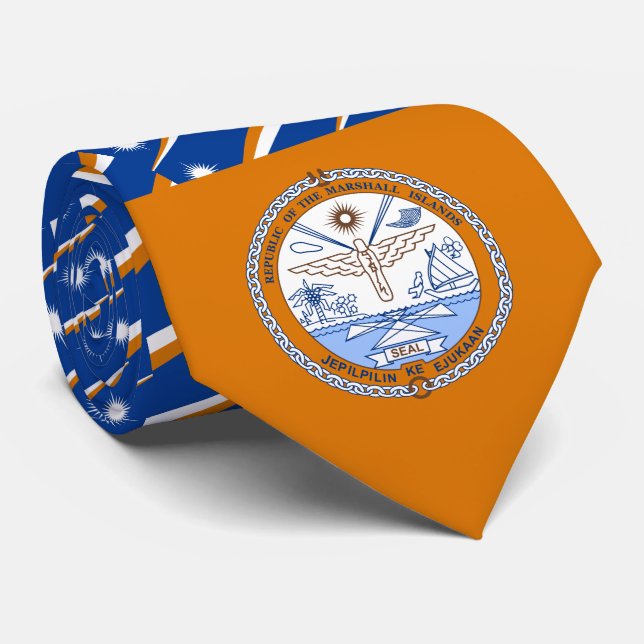 Marshallese Flag & Seal, The Marshall Islands Tie (Rolled)