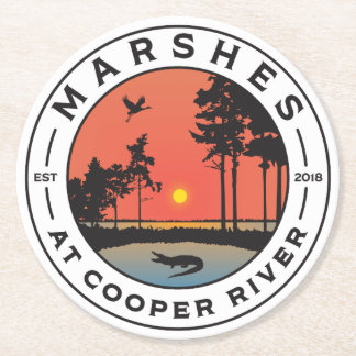 Marshes at Cooper River Round Paper Coaster
