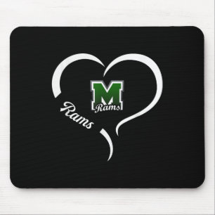 Marshfield Rams Logo Half Heart Slogan Hs  Mouse Pad