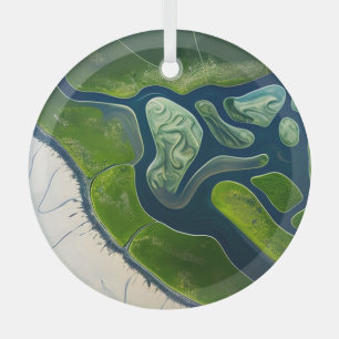 Marshland Elegance Glass Ornament