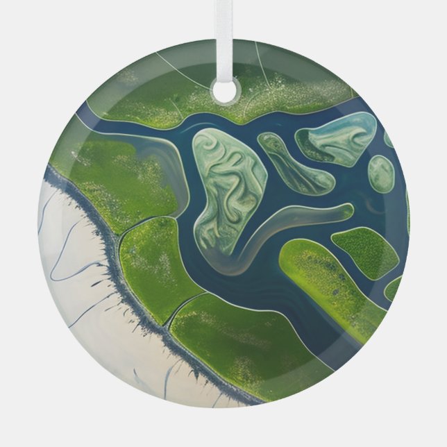 Marshland Elegance Glass Ornament (Front)
