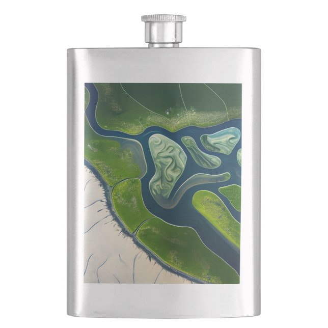 Marshland Elegance Hip Flask (Front)