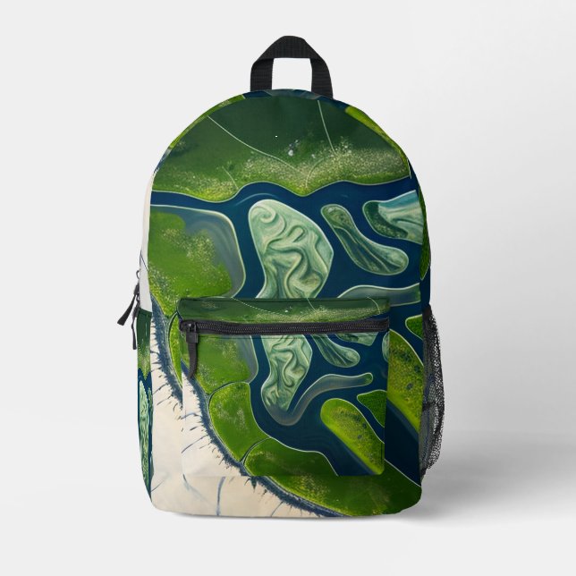 Marshland Elegance Printed Backpack (Front)