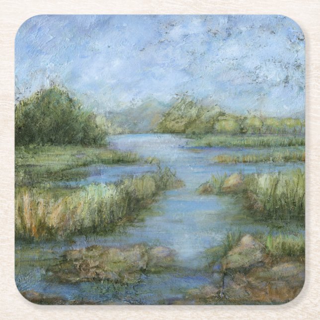 Marshland I Square Paper Coaster (Front)