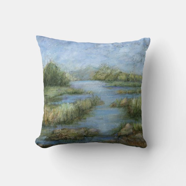Marshland I Throw Pillow (Front)