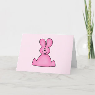 Marshmallow Bunny (pink) Tshirts and Gifts Holiday Card
