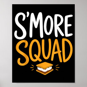 Marshmallow campfire camping s'mores  poster