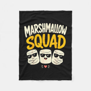 Marshmallow family campfire s'mores fleece blanket