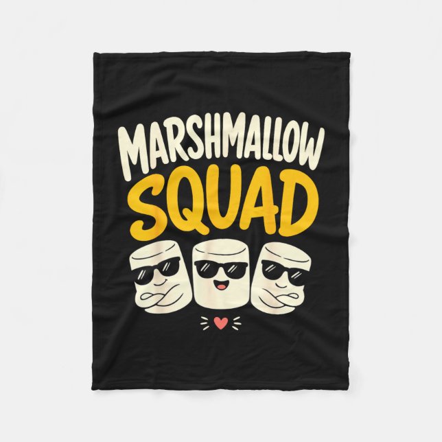 Marshmallow family campfire s'mores  fleece blanket (Front)