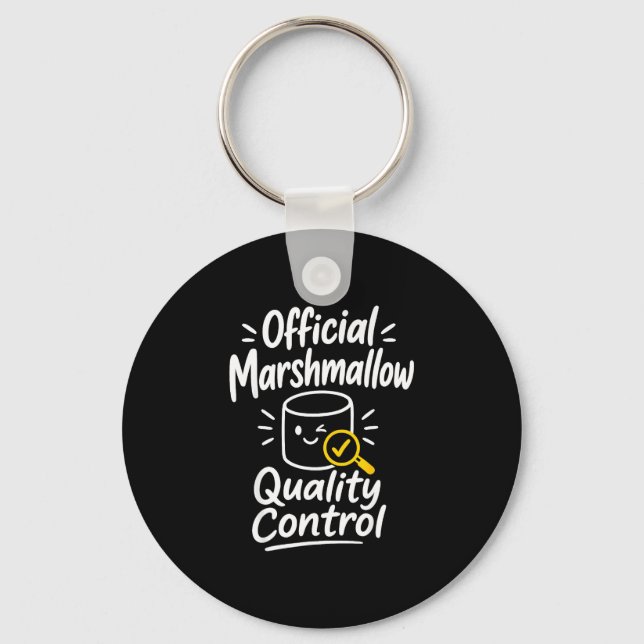 Marshmallow humour campfire s'mores  keychain (Front)