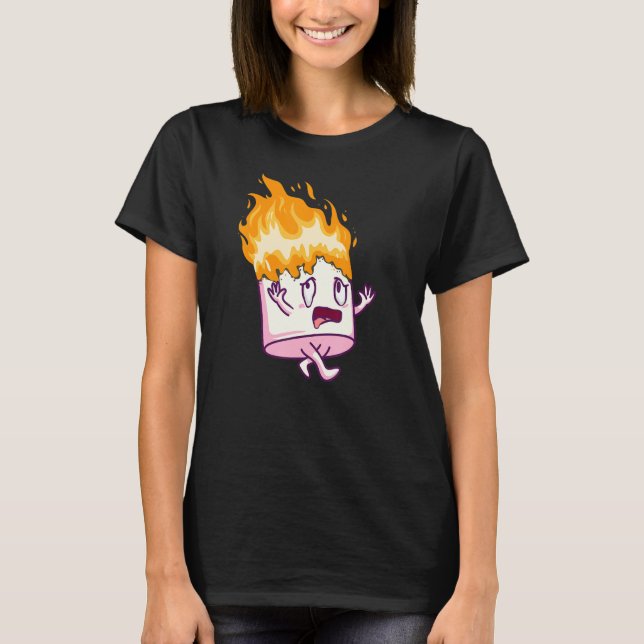 Marshmallow On Fire S'mores Camping Campfire Smore T-Shirt (Front)