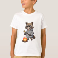 Marshmallow Roasting Raccoon Hoodie Kids