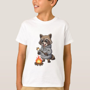 Marshmallow Roasting Raccoon Hoodie Kids T-Shirt