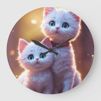 Marshmallow Romance: A Sweet Symphony of Pastel Lo Large Clock