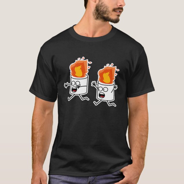 Marshmallow Run Cute Camp Fire Roasting Smores Cam T-Shirt (Front)