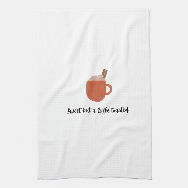 Marshmallow tea towel with funny quote (Vertical)