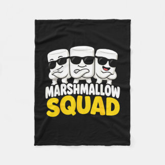 Marshmallow team campfire s'mores fleece blanket