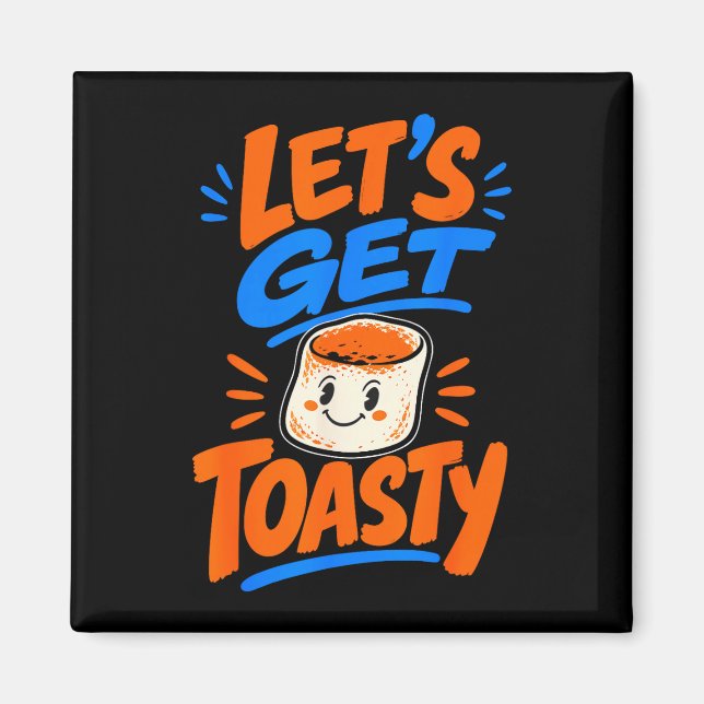 Marshmallow toasted campfire s'mores  magnet (Front)