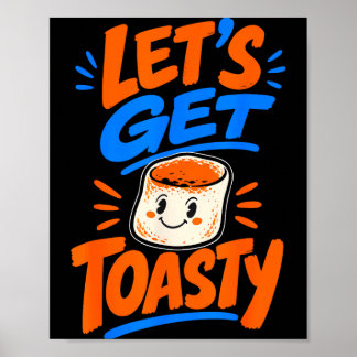 Marshmallow toasted campfire s'mores poster