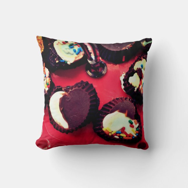 Marshmallow Truffles Throw Pillow (Front)