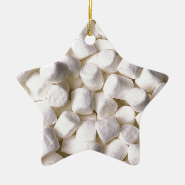 marshmallows ceramic ornament (Front)