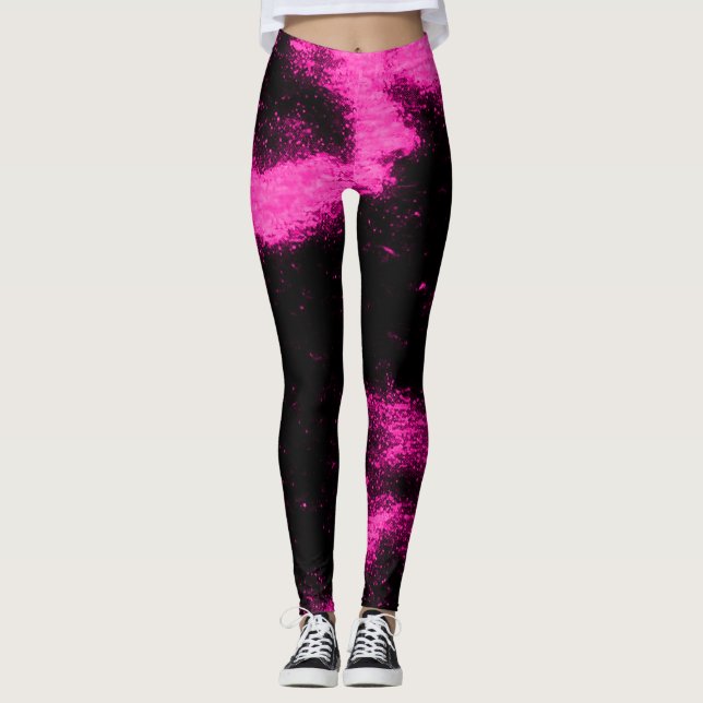 Marshmello rose noir Lumière Remix Dance Leggings (Devant)