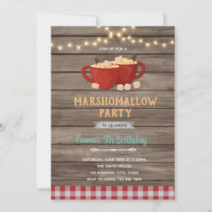 marshomallow Invitation shower birthday