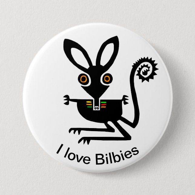 Marsupial  -  love BILBIES - Australian wildlife - 3 Inch Round Button (Front)