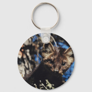Marten in Spruce Tree Keychain