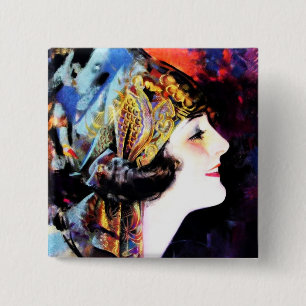 Martha Mansfield 2 Inch Square Button