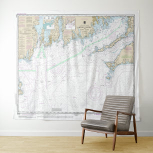 Martha’s Vineyard to Block Island Nautical Chart Tapestry