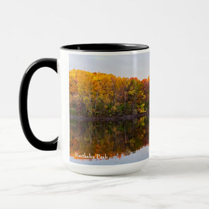 marthaler park autumn and pond reflections mug
