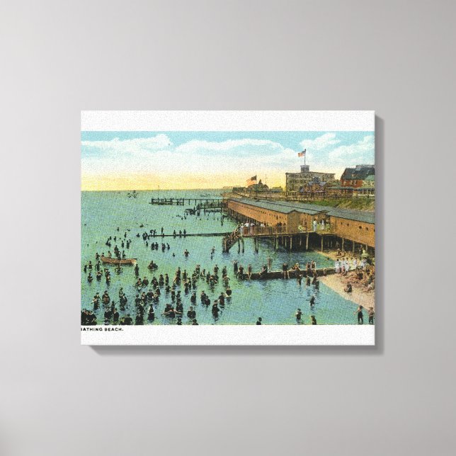 Martha's Vineyard, Aerial View of the Beach Canvas Print (Front)