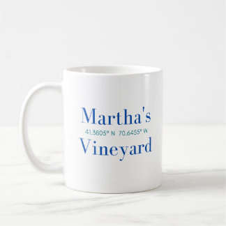 Martha's Vineyard Classic Mug avec coordonnées GPS