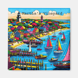 Martha's Vineyard   Colourful Abstract Art Magnet