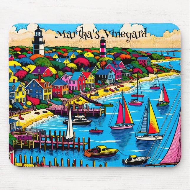 Martha's Vineyard | Colourful Abstract Art Mouse Pad (Front)