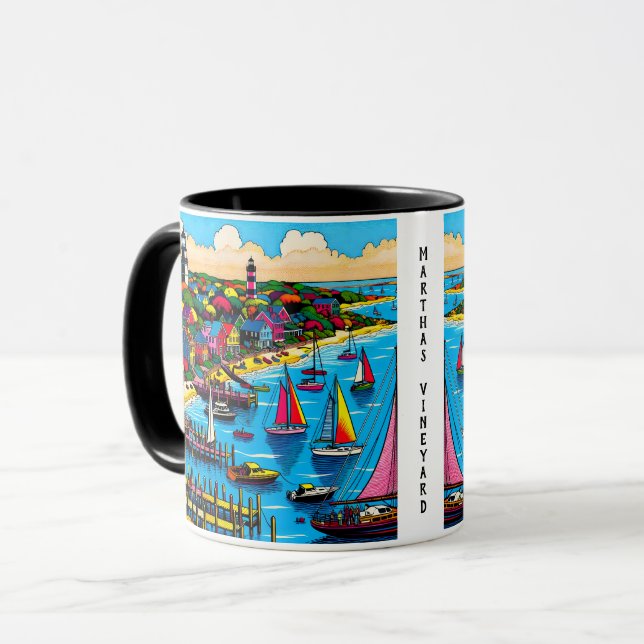 Martha's Vineyard | Colourful Abstract Art Mug (Front Left)