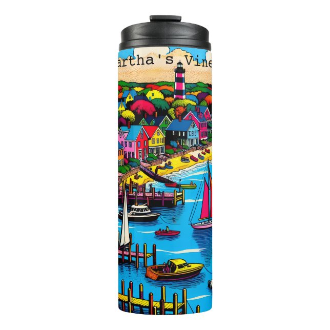 Martha's Vineyard | Colourful Abstract Art Thermal Tumbler (Front)