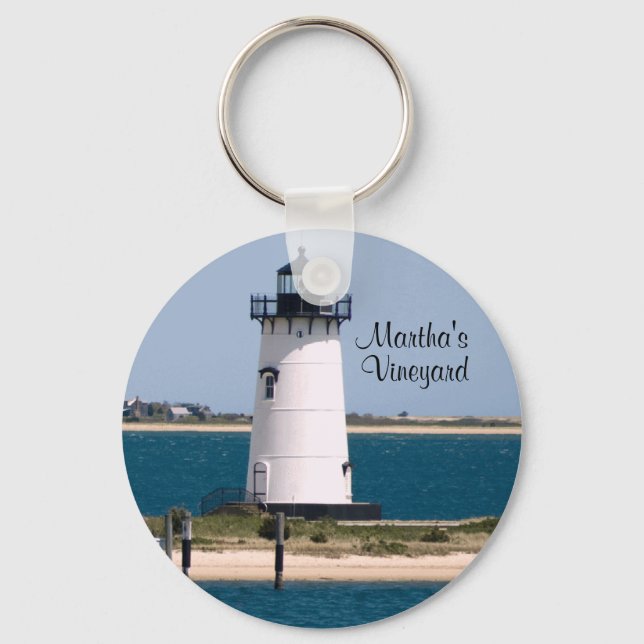 Martha's Vineyard Edgartown Lighthouse Keychain (Front)
